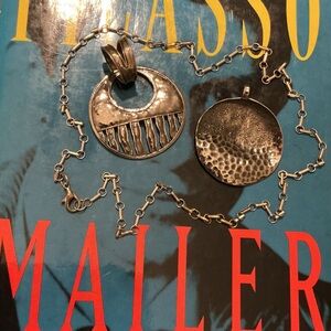 Two LARGE Sterling Brutalist Pendants by Silpada